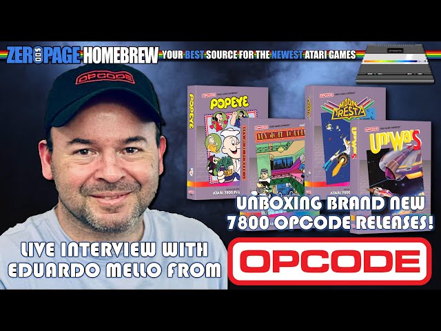 FOUR NEW Atari 7800 Opcode Games Unboxing & Interview with Eduardo Mello!