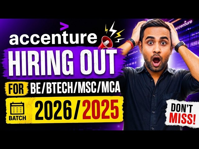 Accenture Hiring Out for BE/Btech/MSC/MCA | Batch 2026/2025