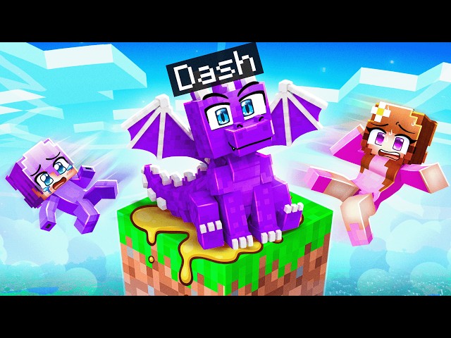 I Pretended to be a BABY DRAGON in ONE BLOCK in Minecraft!