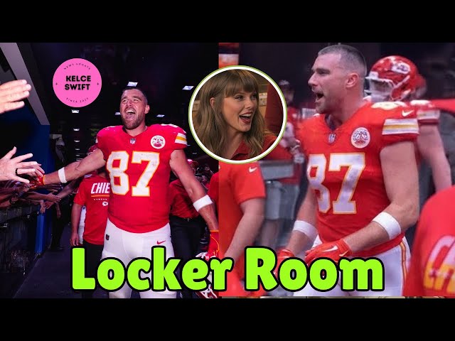 Travis Kelce’s CRAZY Locker Room CELEBRATION with Taylor Swift after Chiefs win vs Broncos