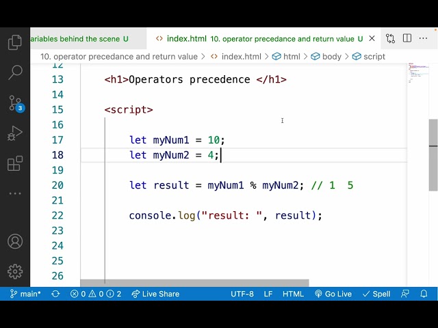 11. ES6 operator precedence and return value - post increment and pre increment operator