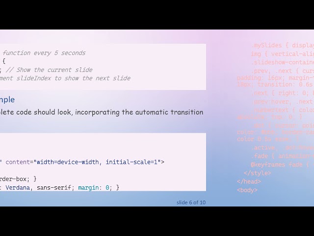 How to Automatically Transition Slides Every 5 Seconds in JavaScript