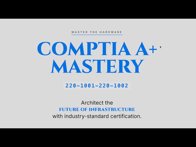 CompTIA A+ (220-1001 & 220-1002) | Master IT Support & Computer Technician Skills