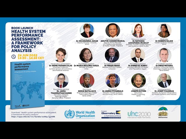 Book launch - Health system performance assessment: a framework for policy analysis