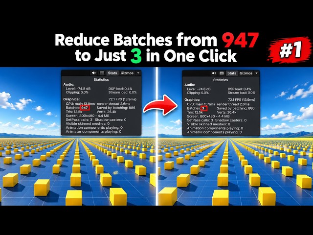 Reduce Batches from 947 to Just 3 in One click! | Unity Optimization Series #1