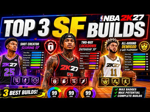 NBA 2K27: TOP 3 BEST SMALL FORWARD BUILDS! These Builds Are INSANE