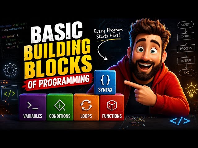 Basic Building Blocks of Programming Explained 🚀 | Variables,  Loops, Functions & More