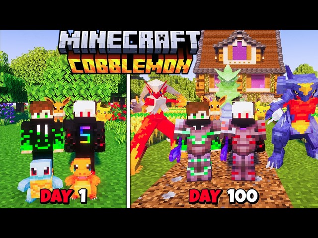 We Survived 100 Days In Cobblemon Smp In Minecraft !