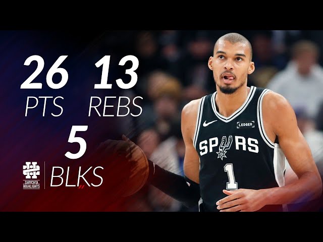 Victor Wembanyama 26 pts 13 rebs 5 blks vs Jazz 25/26 season