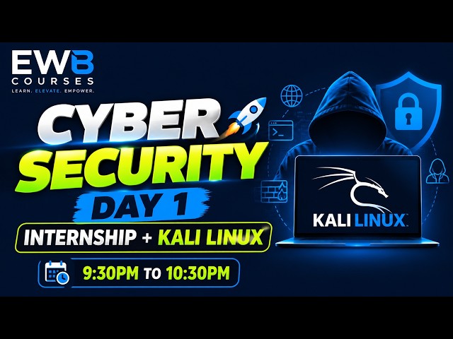 CYBER SECURITY DAY 1 🚀 | Introduction, Internship Roadmap, Kali Linux & System Requirements | EWB