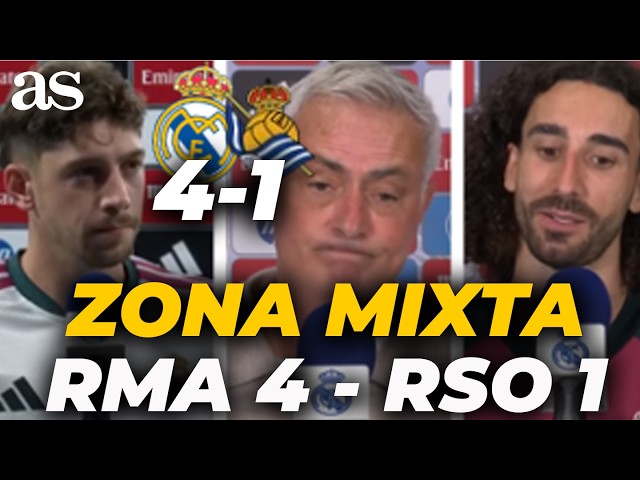ZONA MIXTA COMPLETA tras el REAL MADRID 4 - REAL SOCIEDAD 1: CUCURELLA, VALVERDE y MOURINHO