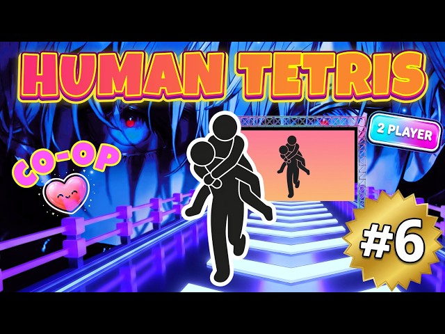 HUMAN TETRIS x 2 Player Co-op 💕 | Viral Challenge | High-Quality Immersive Interactive Warm-Up #6