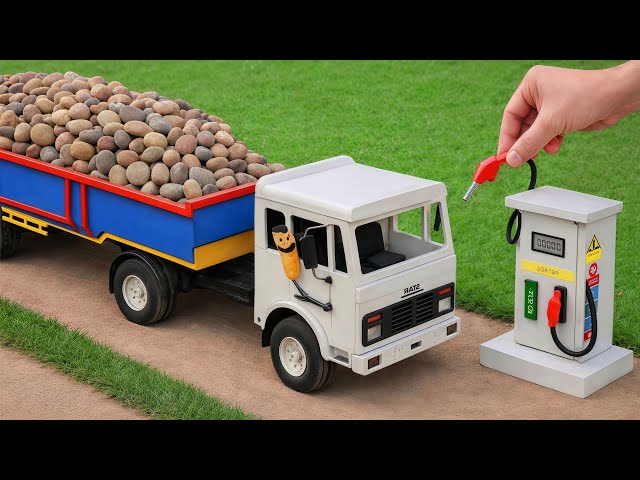 diy mini truck stuck in mud | making mini bridge |  @MiniCreative1 ​