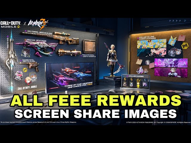 SEASON 8 ALL COLLAB HONKAI IMPACT FREE & PAID LEGENDARY EPIC REWARDS CODM 2026 
