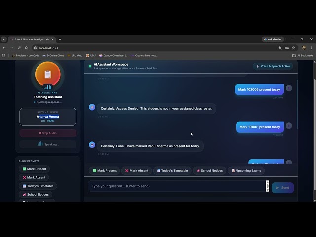 School AI—Multi-Role Voice AI Assistant for Modern Education | React + Django + PostgreSQL | Part 2