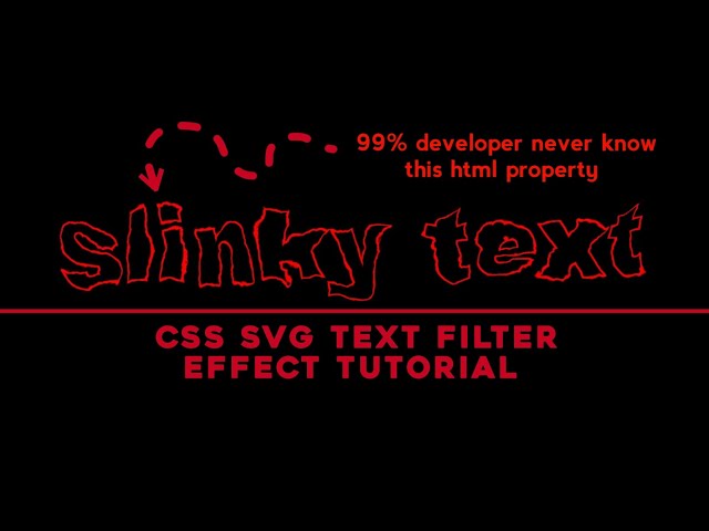 Create Amazing SVG Text Filter Effects with Pure CSS & HTML #css #html #coding #webdesign #code #ui 