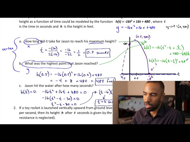 Quadratic Word Problems (practice problems)