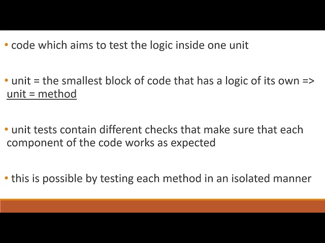 2. Java Unit Tests - What is a unit test?