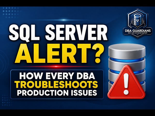 SQL DBA ALERT | SQL Server Performance Issue? Step-by-Step Troubleshooting Guide |