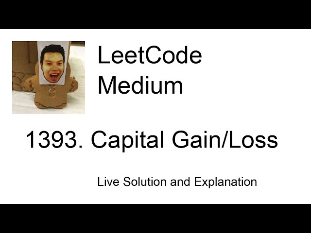 1393. Capital Gain/Loss (Leetcode Medium)