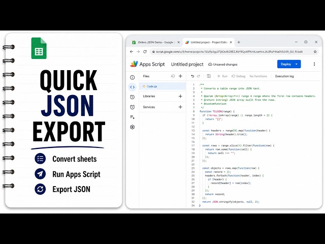 How to Convert Sheet to JSON in Google Sheets Step by Step
