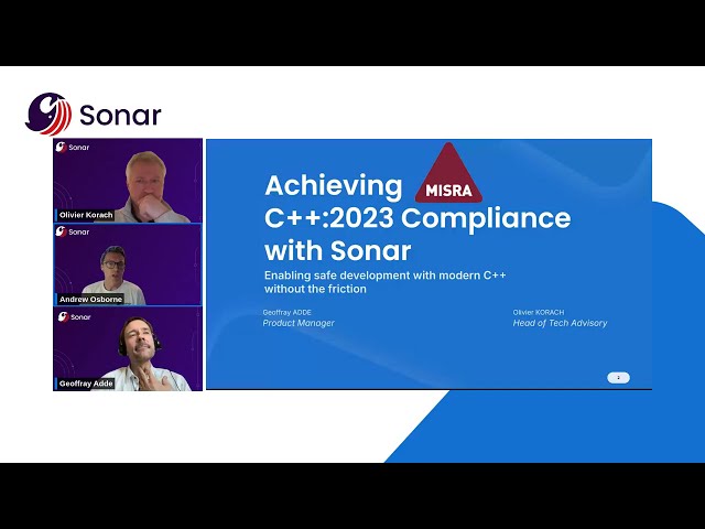 Achieving MISRA C++:2023 Compliance with Sonar