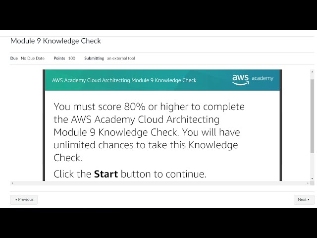 AWS Cloud Architecting Module 9 quiz