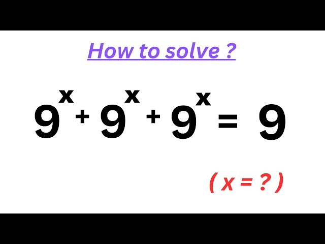 Solve exponential Question  I  Math Olympiad Problem