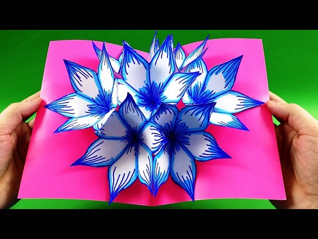DIY 3D flower POP UP card - Paper Flowers
