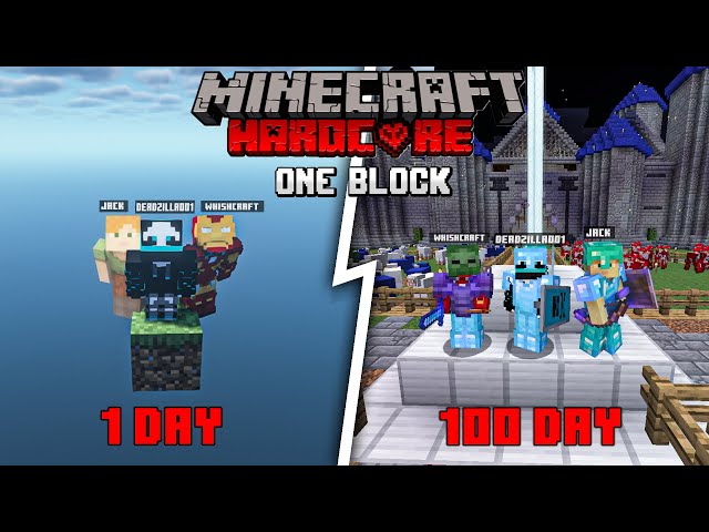 We Survived 100 Days On Oneblock In *hardcore* Minecraft | Deadzilla