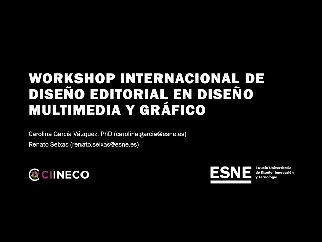 Workshop Internacional de Diseño Editorial en Diseño Multimedia y Gráfico