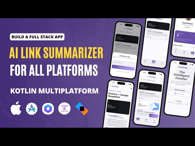 Build a Full Stack AI Link Summarizer App with Kotlin Multiplatform | Compose UI & Ktor Backend