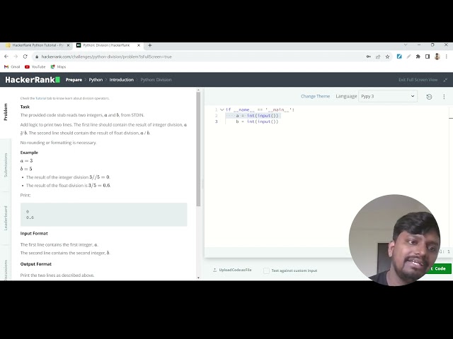 Hackerrank Solution | Python: Divison | #5