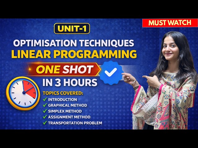 Linear Programming One Shot 🔥| Optimization Techniques Unit-1 In 3 Hours
