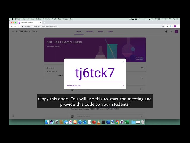 Use a Google Classroom Code to Start a Google Meet