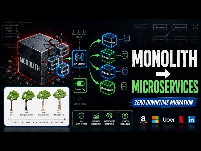 Strangler Fig Pattern | Monolith to Microservices Migration | Software Engineering Interview