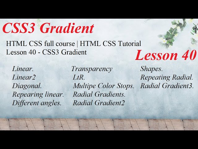HTML CSS full course | HTML CSS Tutorial Lesson 40 - CSS3 Gradient "LearnWebDesign with @Google."