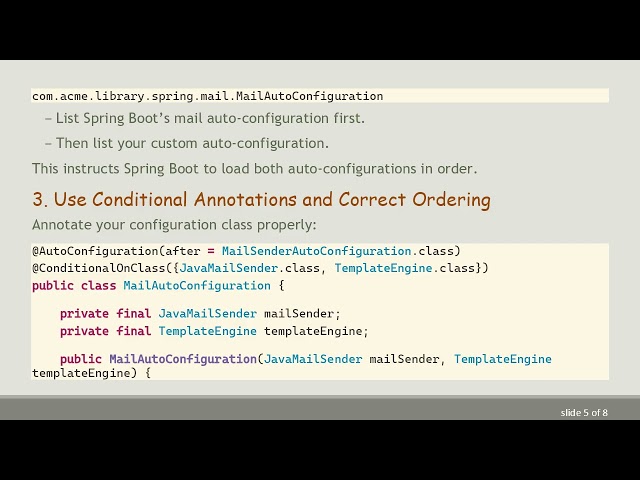 Using JavaMailSender in Custom Spring Boot Auto-Configuration Libraries