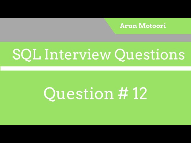SQL Interview Question # 12 - What is distinct?