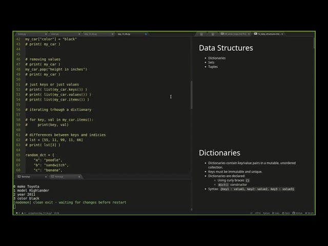 Python review of dictionaries, + sets and tuples - (2021-07-27) - [July 2021 Cohort]