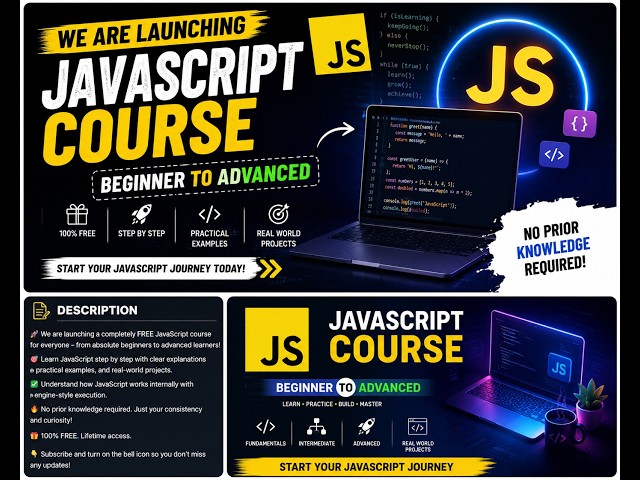 🚀 WE ARE LAUNCHING A FREE JAVASCRIPT COURSE!