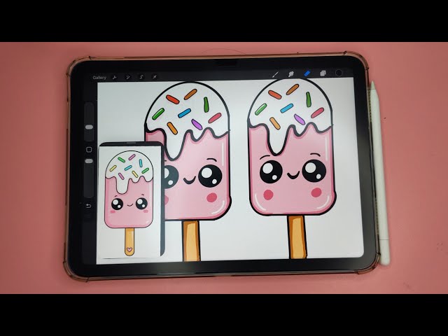 How to Draw Cute Ice Cream Popsicle on iPad