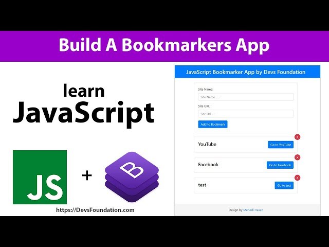 Learn JavaScript By Building A Bookmarker Application - Devs Foundation