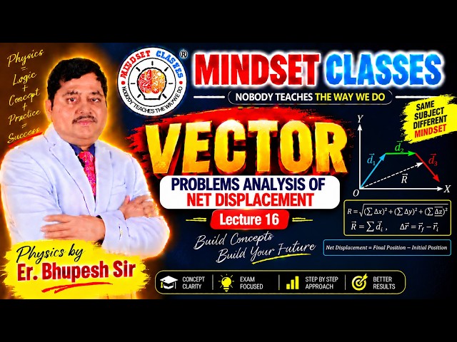 Net Displacement Problems | Vector Analysis | Lecture 16 | Physics by Er. Bhupesh Sir