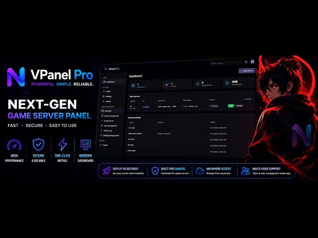 VPanel Pro - Next Generation Game Server Panel | Fast, Secure & Powerful