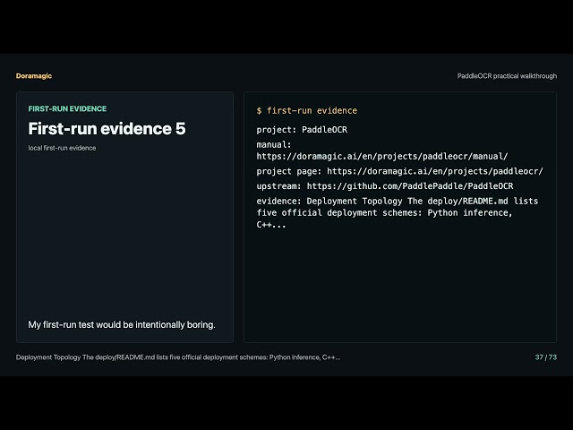 PaddleOCR First Run: OCR Pipelines, Deployment Choices, and Failure Signals