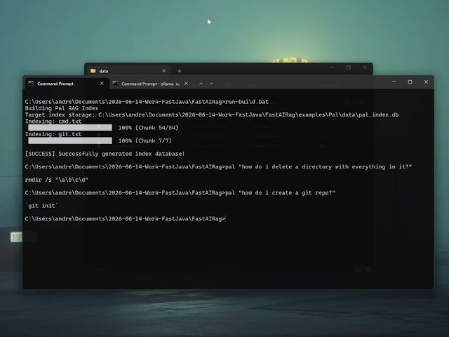 Pal using FastAIVectorDB  & FastAIRag  for Java — Native C++ Vector Search & Local RAG Pipeline 🚀