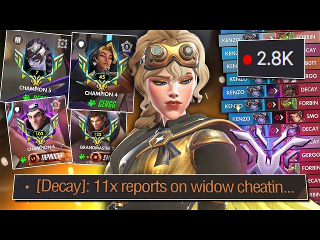 Full Champion Stack Reacts to my Widowmaker in Overwatch