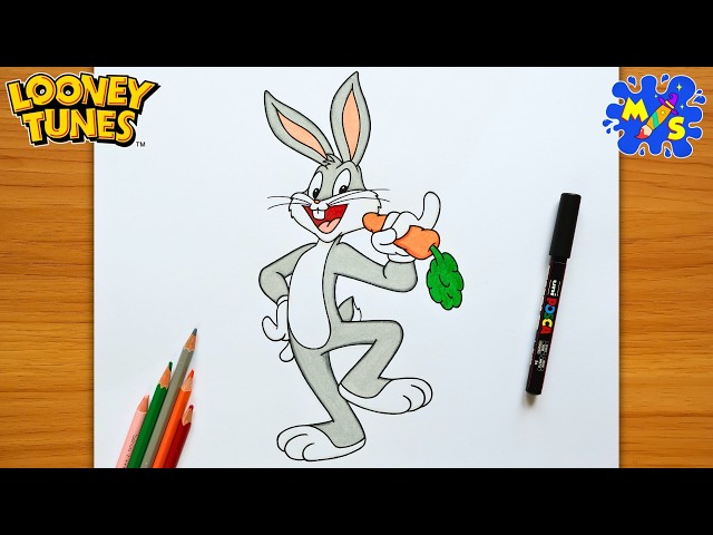 How to Draw Bugs Bunny 🐰 (Super Easy!)