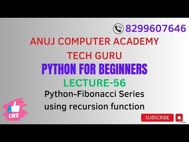 Python-Print Fibonacci Series using Recursion